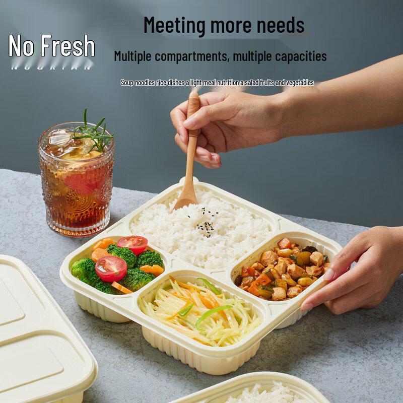 ZISIZ Corn Starch Disposable Divided Meal Box