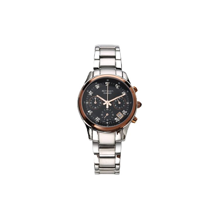 

Casio Sheen Series Three Eye Diamond Quartz Movement Stainless Steel Strap Womens Watch Black Dial Women watches SHN-5003P-1A Black Dial