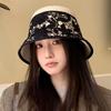 Retro Hollow Bucket Hat Autumn and Winter Hat Women's Warm Washbasin Hat Fashion Versatile Bucket Hat