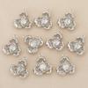 Liangfei Lucky Three-Petal Flower Pendant with Inlaid Diamond and 18k Gold-Plated Copper for DIY Jewelry Accessories