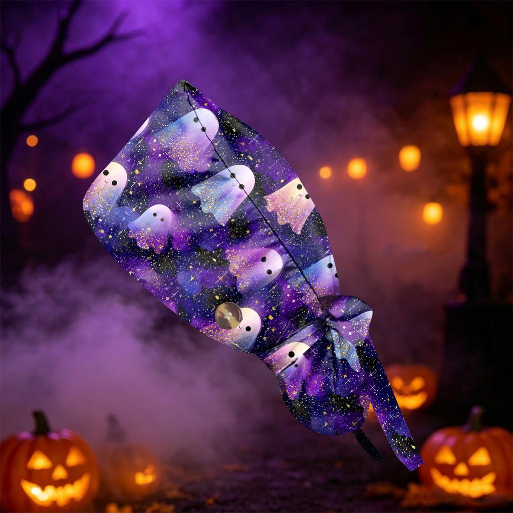 Women's Halloween Printed Ponytail for Work Shower Hair Wrap