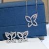 Butterfly necklace  sub gold material with flying saucer earplugs, electroplated 18k gold with logo, high-quality and exquisite version