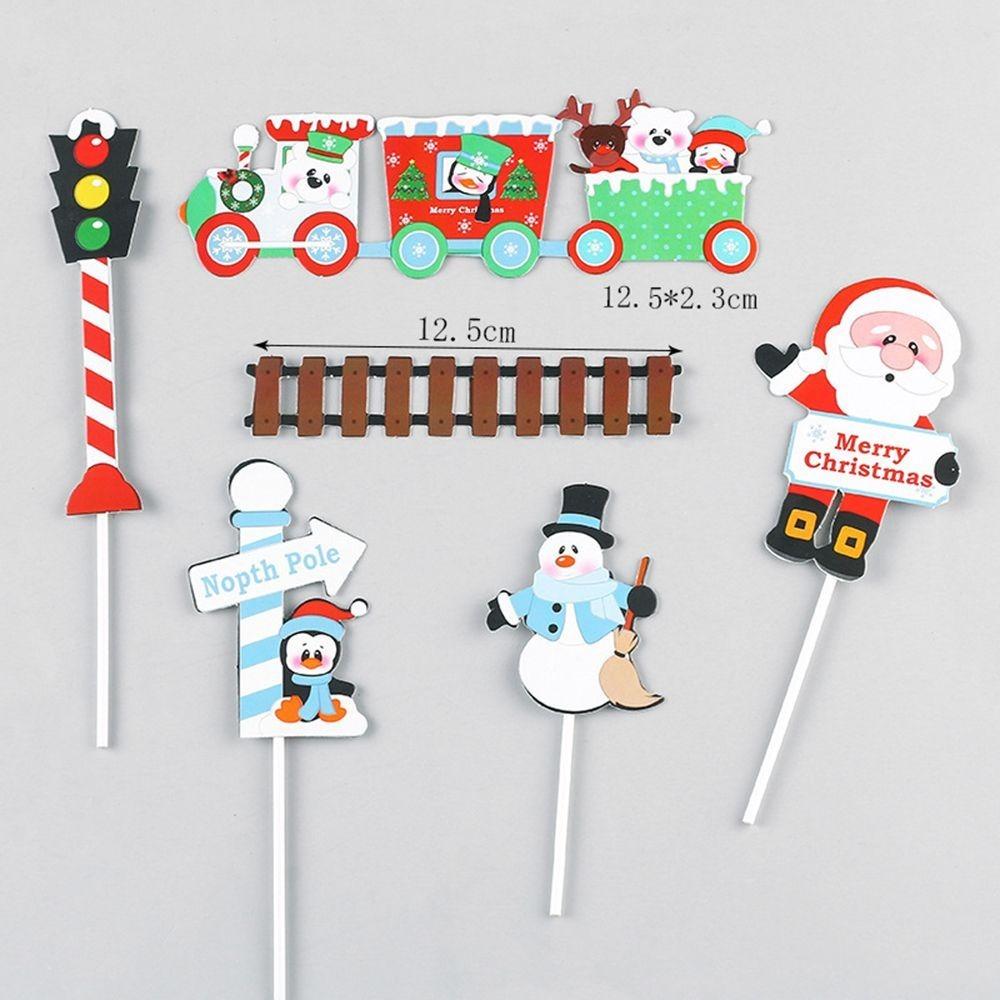 Papírová vánoční dortová dekorace Veselé Vánoce Dekorace na narozeninovou oslavu Kreativní zápichy na cupcakes
