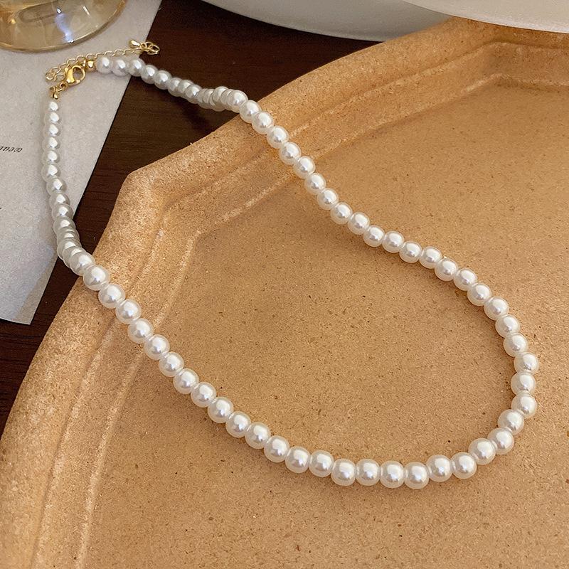 French Retro Temperament Baroque Pearl Necklace Women's Elegant Versatile Collarbone Chain Light Luxury Necklace