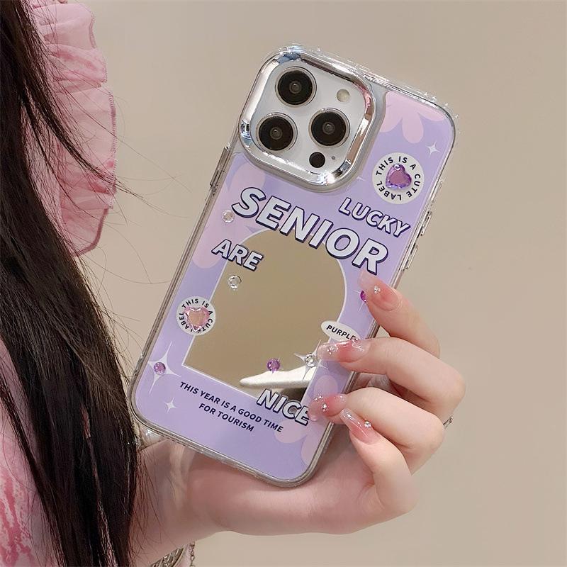 Zhitai iPhone 15, 16 Pro Case with Mirror and Diamond Chain for iPhone 12, 13 Pro, 14