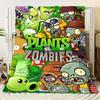 Vibrant Plants vs. Zombies Plush Blanket - Colorful Cartoon Print Fleece Throw, Soft and Cozy for Kids, Perfect for Gaming Rooms