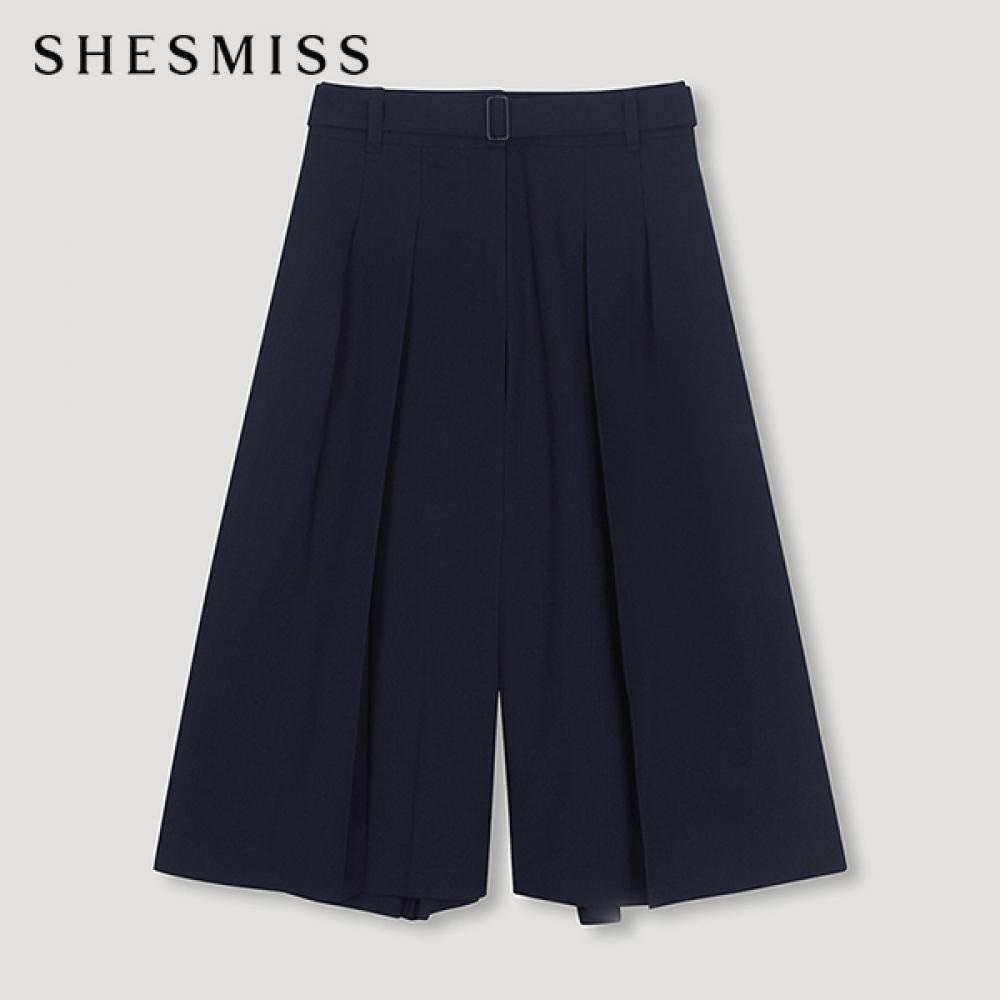 

She S Miss Широкие брюки с поясом и складками SwwSln21060 Dn DARK NAVY/55