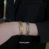 Metal super flash zircon multi-layer open bracelet fashion versatile temperament bracelet niche design jewelry