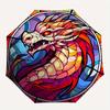 1pc Dragon StainedGlass Automatic Open/close Folding Compact Umbrella, 8-Rib Sturdy Canopy, Lightweight Portable, Everyday Use, Gift, Outdoor Umbrella