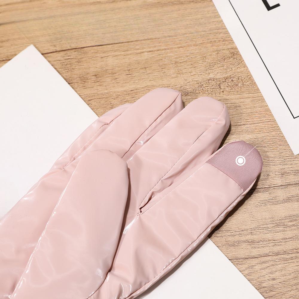 Warme Handschuhe für Damen Plus Samt Verdickt Winddicht und Kälteschutz Niedlich Student Outdoor Radfahren Touchscreen Herbst und Winter Skihandschuhe