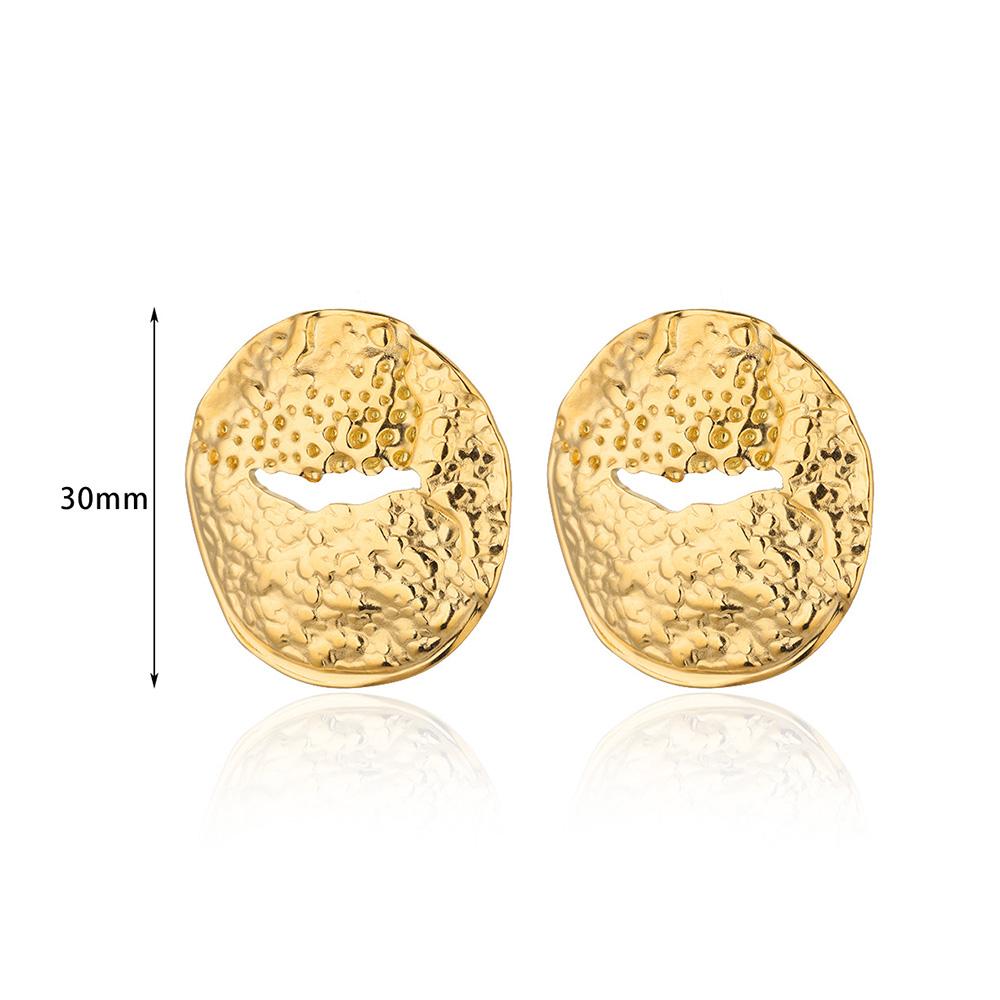 Bright Oval Egg Stainless Steel Earring for Women French Style Gold Color Stud Earring Wedding Anti Fading Jewelry Accessories