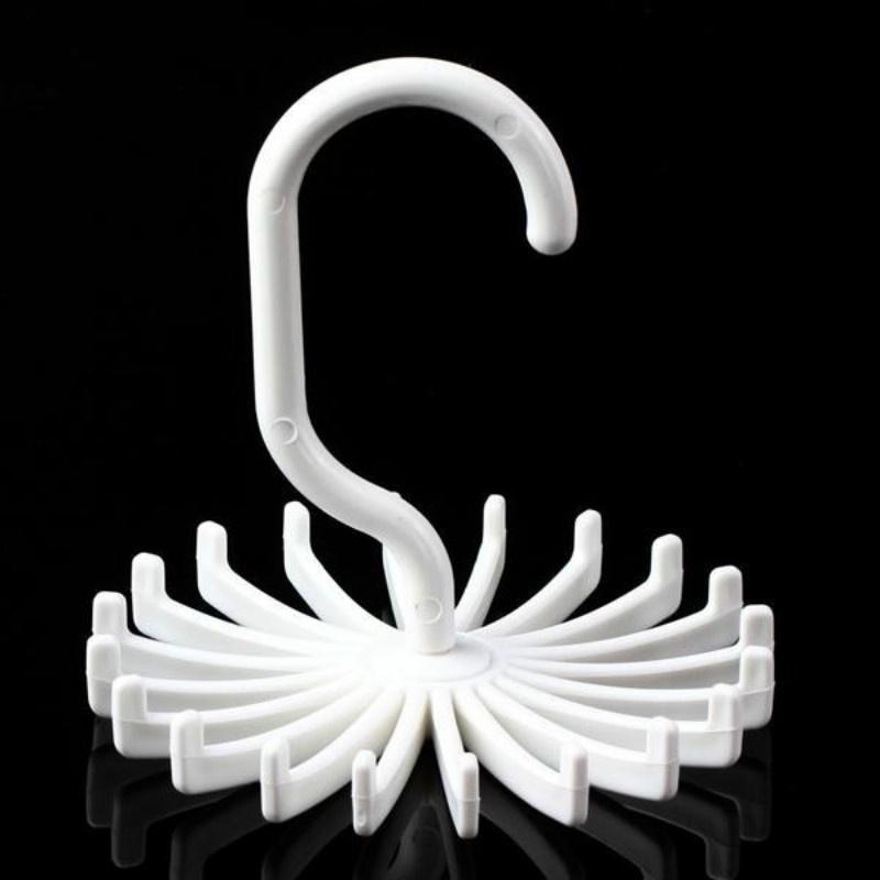 2pcs Creative Multi-functional Plastic 360-degree Rotating Tie Rack Multi-purpose Rack Pawl 18 Scarv