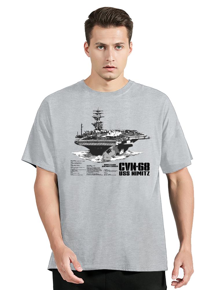

Авіаносець класу «Німіц» Головний корабель CVN-68 USS «Німіц» Футболка Літо Бавовна Чоловіча футболка Новий одяг Оверсайз Топи Футболки S