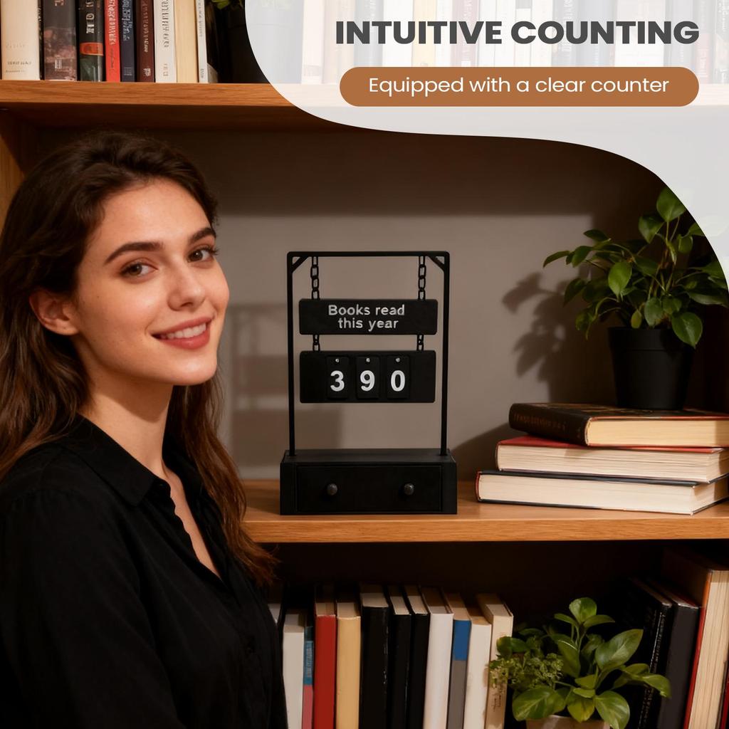 Books Read This Year Counter Goal Tracking Display Desk Sign Motivational Tool for Kids Adults Reading Challenge Christmas Gifts