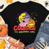 Courage The Cowardly Dog Halloween Leunend op Pompoen T-shirt YI416 Unisex T-shirt