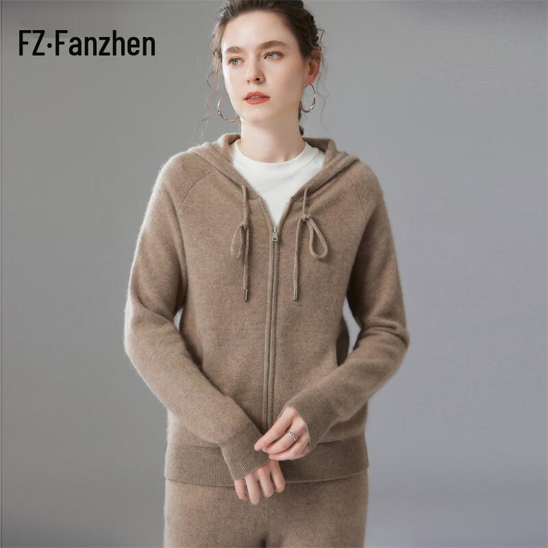 Fanzhen Women s Hooded Cashmere Blend Cardigan M