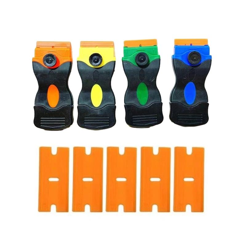Scraper for Car Glass with Replacement Blade Window Glass Glue Sticker Remover Scraper Auto Squeegee Tool Razor Blade