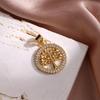 Metal Hollow Pendant Diy Life Tree Inlaid Opal Pendant Pendant Women'S Necklace Accessories Material