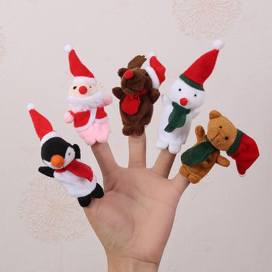 Cartoon Finger Puppet Set Plush Hand Puppets for Storytelling Early Education Soothing Doll Plush Toy Birthday Party Christmas Gifts