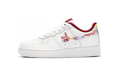 Air Force 1 CNY Abrasion Resistant Low Top Kids' Skateboarding Shoes Help White Children Aged 3 7 Years Old CU2981-191