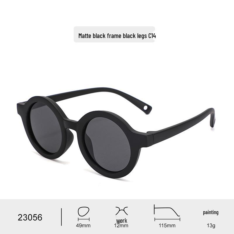 Солнцезащитные поляризационные очки для новорожденных, Круглая оправа, Мягкий силикон, Возраст 0-3.