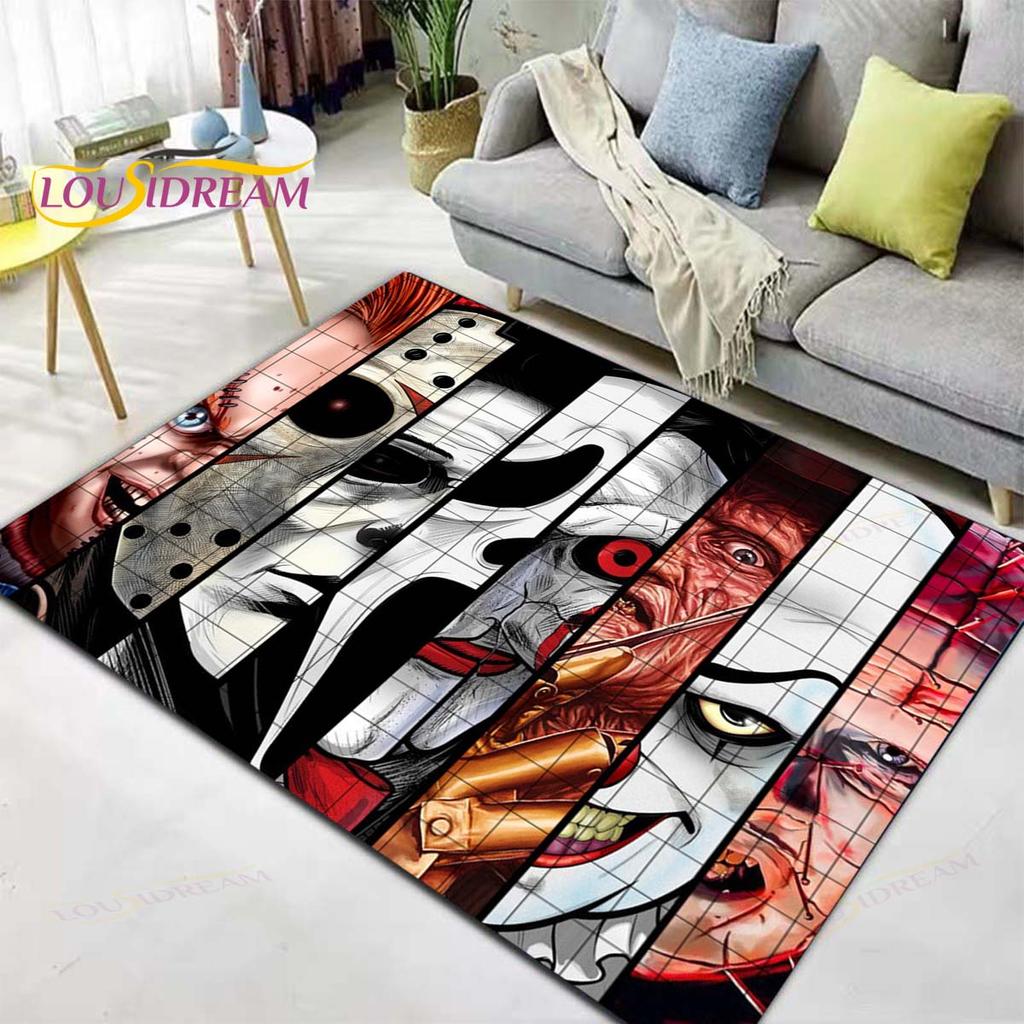 Horror Movie Characters Rugs and Carpets for Home Living Room Bedroom Entrance Large Area Soft Carpet Halloween Decoration Mat
