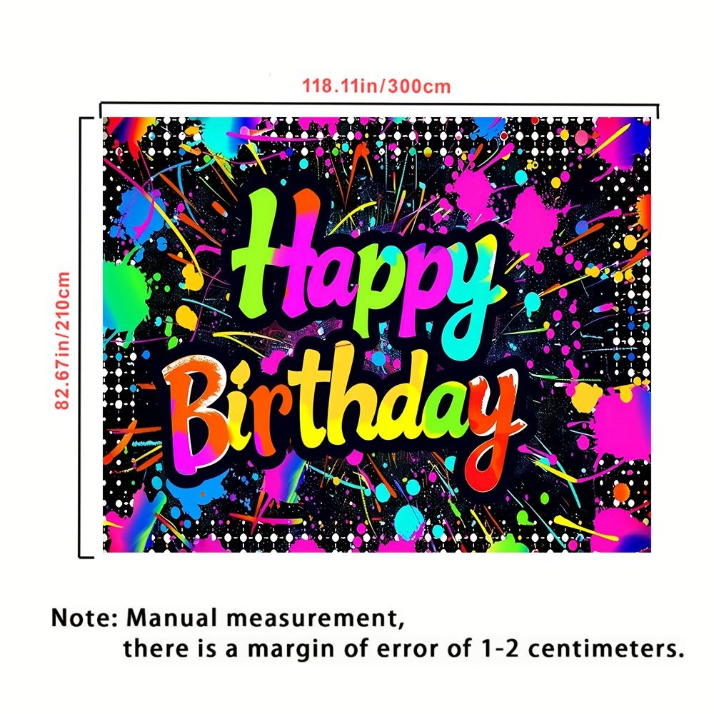 2D flat 1pc neon fountain graffiti style birthday polyester background very suitable for parties and anniversaries