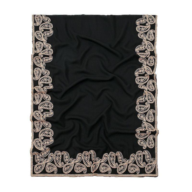 190*65Cm Long Pattern Paisley Embroidery Women Hijab Moslem Outdoor Ventilation Shawl Scarf For Women Headband