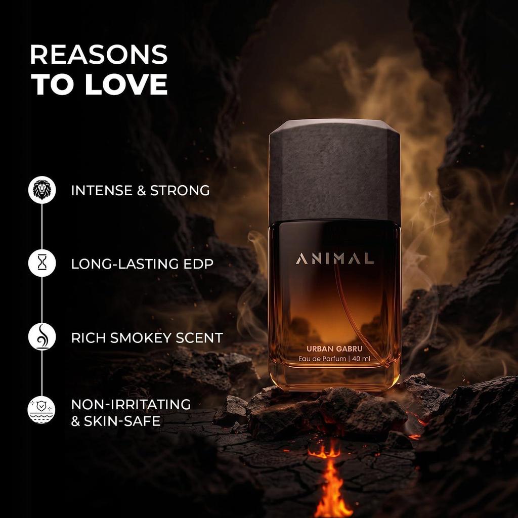 UrbanGabru ANIMAL Perfume for Men | Oud, Warm Spice, Smokey Leather, Rose | Body Spray for Man | Long Lasting Perfume for Men | Luxury Fragrances |