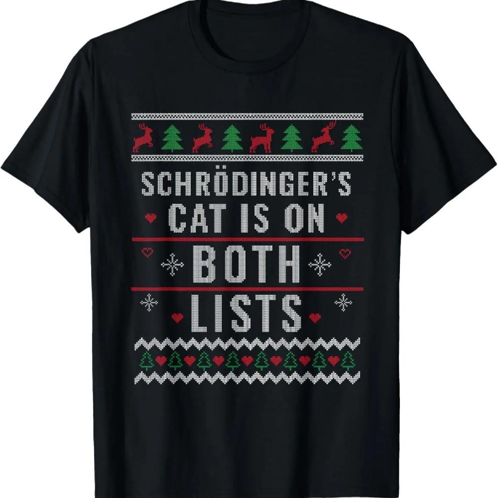 

Physicist Schrödingers Cat Funny Physics Ugly Christmas T-Shirt XXXXXL чорний