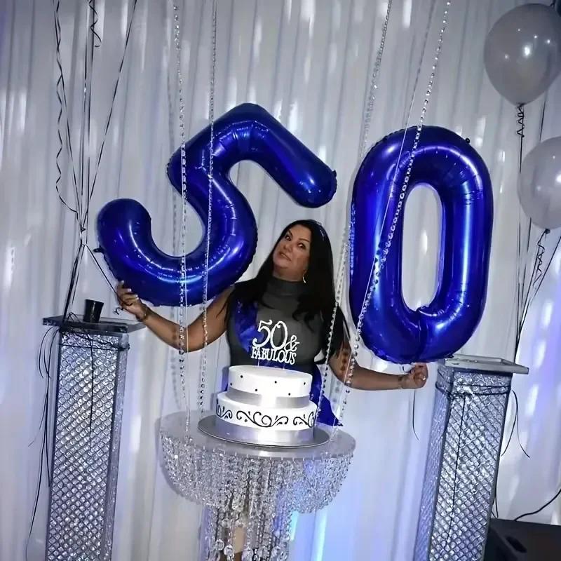 40Inch Dark Blue Birthday Balloons 340Inch Number Baloon 1 2 3Rd Birthday Party Decoration Kids Anniversaire 9/1/3 S Old