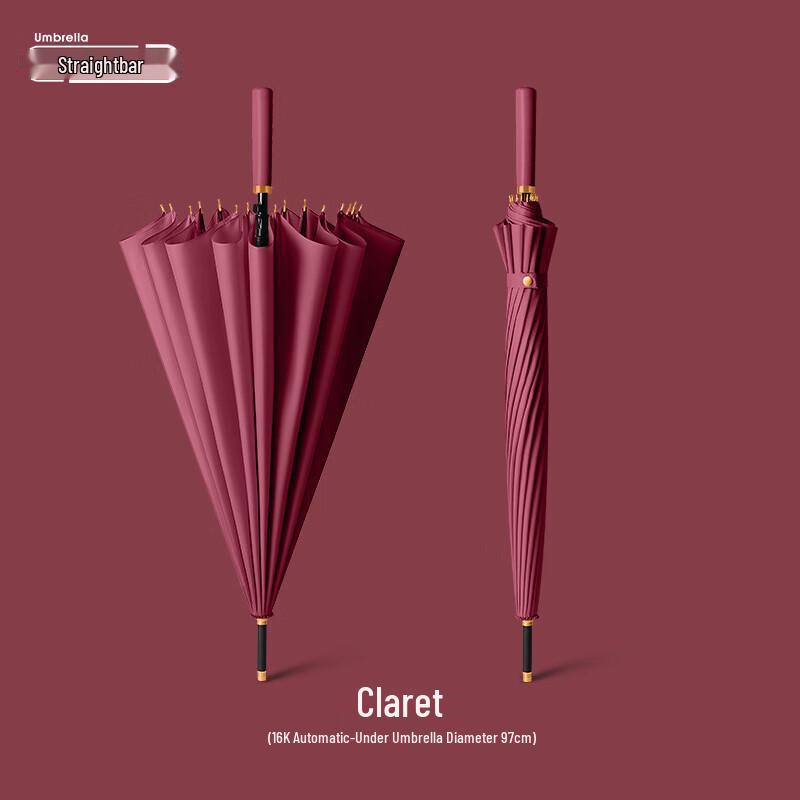 Long Handle Straight Umbrella, 16-Rib