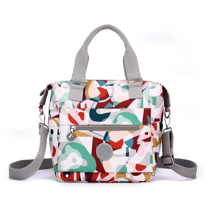 Новая женская сумка на плечо, портативная нейлоновая сумка, большая вместимость, сумка-мессенджер, женский легкий многокарманный рюкзак для мамы с принтом