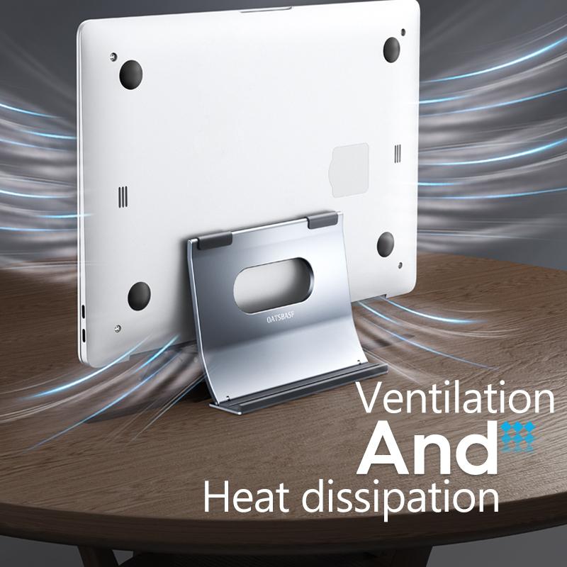 OATSBASF Vertical Laptop Stand Heat Dissipation Gravity Laptop Holder For MacBook Pro Air Xiaomi Tablet Aluminum Notebook Stand