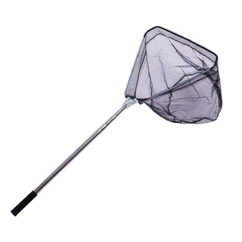 Portable Telescopic Stainless Steel Fish Landing Net with Folding Triangle Head