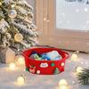 Christmas Gift Basket Braided Rope Basket with Handles Large Capacity Toy Organizer Cute Xmas Basket for Festive Gifts Home Storage
