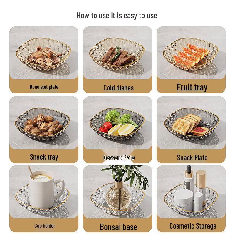 Minai Lyxiga Diamant Snacks- och Fruktfat