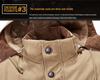Youth Blue Fleece-Lined Cotton Jacket with Zipper, Detachable Collar, 3D Patch Pockets, and Casual Loose Fit - In Stock