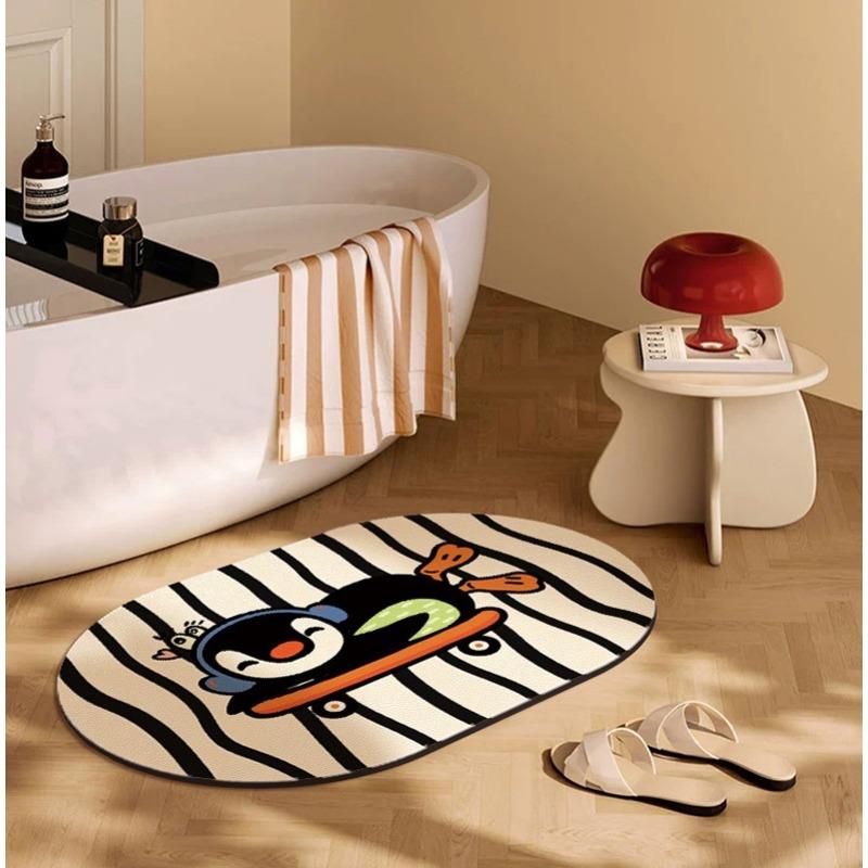 Cartoon Style Bathroom Slip-resistant Mat Dirty and Wear-resistant Diatom Mud Cushion Porch Restroom Door Quick Dry Easy Care Foot Mat