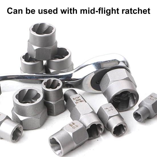 14Pcs Nut Removal Tools High Hardness Damaged Bolt Nut Screw Extractor Kit Workshop
