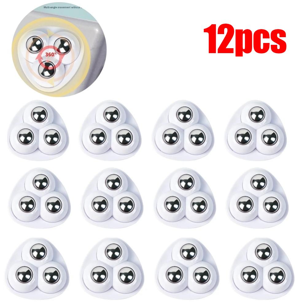 

12 шт. самоклеящиеся универсальные вращающиеся колеса с шкивом мини-поворотные колеса для ящика для хранения мебели шкафа для роликовых коньков white-12pcs