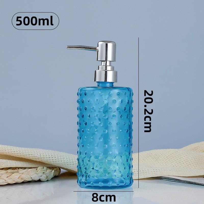 500ml European Style Refillable Glass Pump Bottle for Soap, Shampoo, Conditioner, or Shower Gel