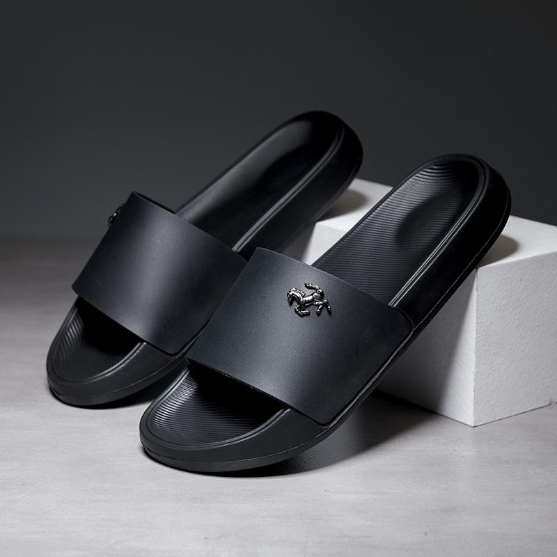 Summer Men's Slippers Flat Slip On Open Toe Casual Slippers Home Mute Slides Outdoor Beach Sandal Shoes for Men Sandalias Hombre
