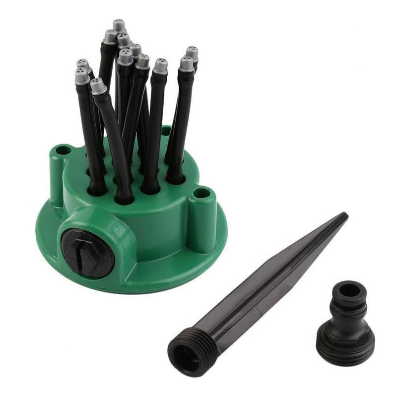 360° Flexible 12 Tubes Garden Yard Lawn Water Sprinkler Watering Sprayer System