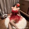 Sexy Lingerie Pure Desire Wind Sleeping Clothes Women's Uniform Qqny Small Chest Vest Mesh Skirt Suit