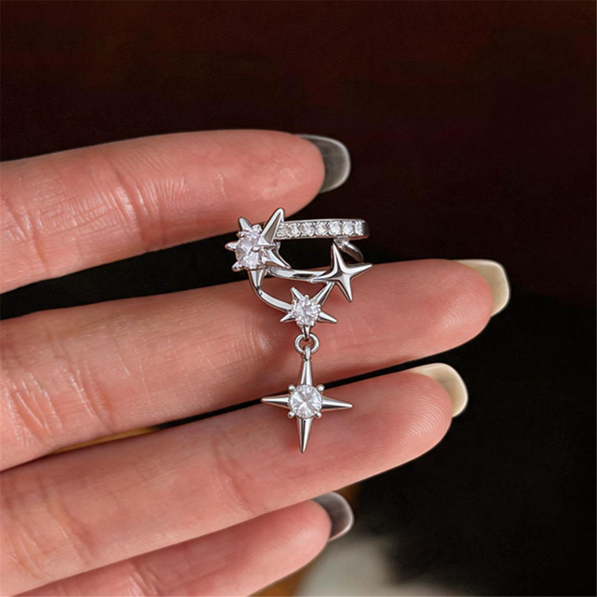 French Retro Zirconium Ear Clip: Unique, Elegant Design for Women