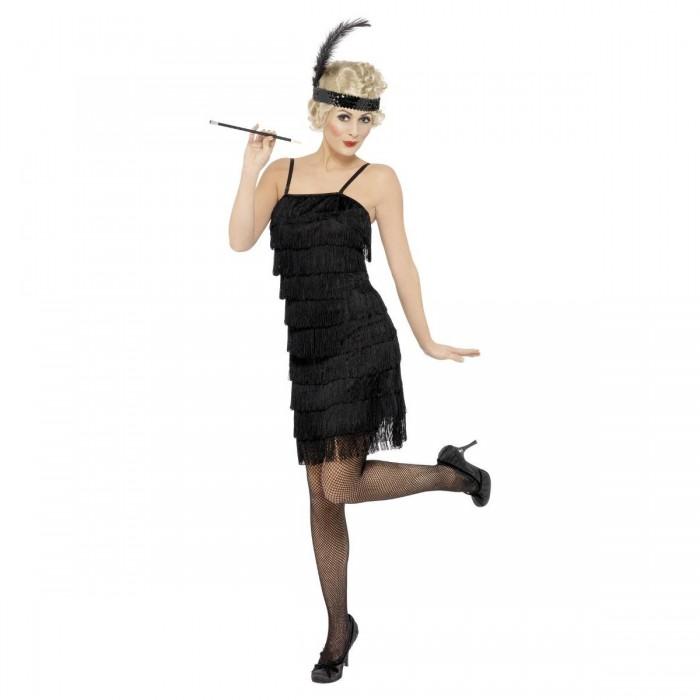 Smiffys Womens/Ladies Deluxe Flapper Fringe Costume Set