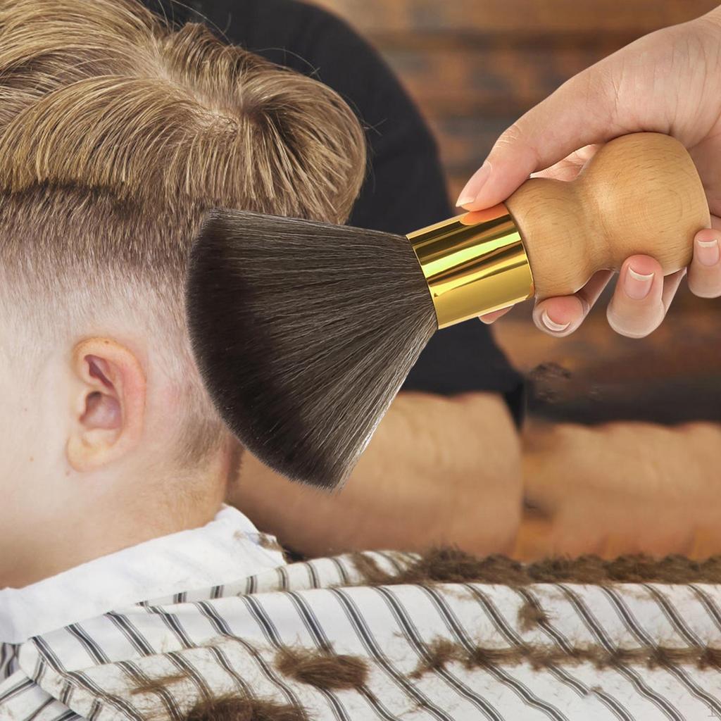 15cm Barber Neck Duster Brush Facial and Hair Remover Accessories Multipurpose Wooden Handle