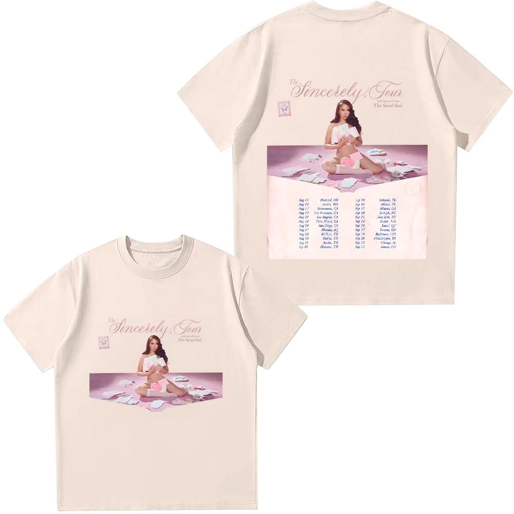 Sincerely Tour 2025 T-Shirts Mode Siniger Herren Damen Baumwolle Weiches T-Shirt Harajuku Y2K Kleidung Oberteil Herbst und Winter Unterwäsche