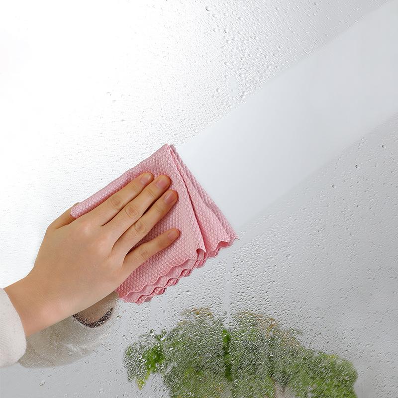 Fashion Glass Mirror Absorbent Glass Windows Dishcloth Bathroom Cleaning Towel Cleaning Tools.Multifunctional Home Kitchen Fish Scale Rag